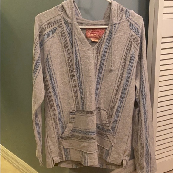 Gray/Blue Baja Hoodie - Picture 1 of 4